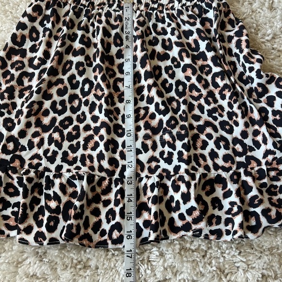 Princess Polly elastic waist animal print leopard ruffle mini skirt size 4 - Picture 6 of 6